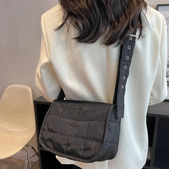 Quilted Crossbody Handbag Shoulder Bag Women Purse Cotton Rhombus Pattern