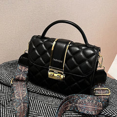Vintage Diamond Lattice Crossbody Bag for Women