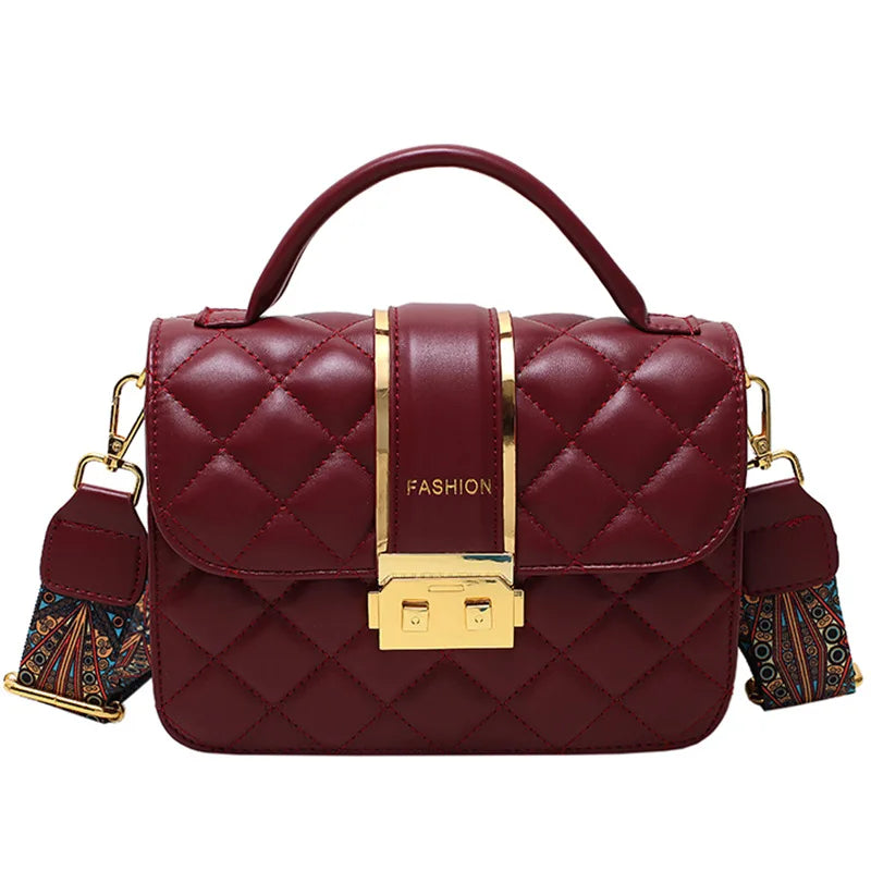 Vintage Diamond Lattice Crossbody Bag for Women
