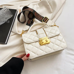 Vintage Diamond Lattice Crossbody Bag for Women