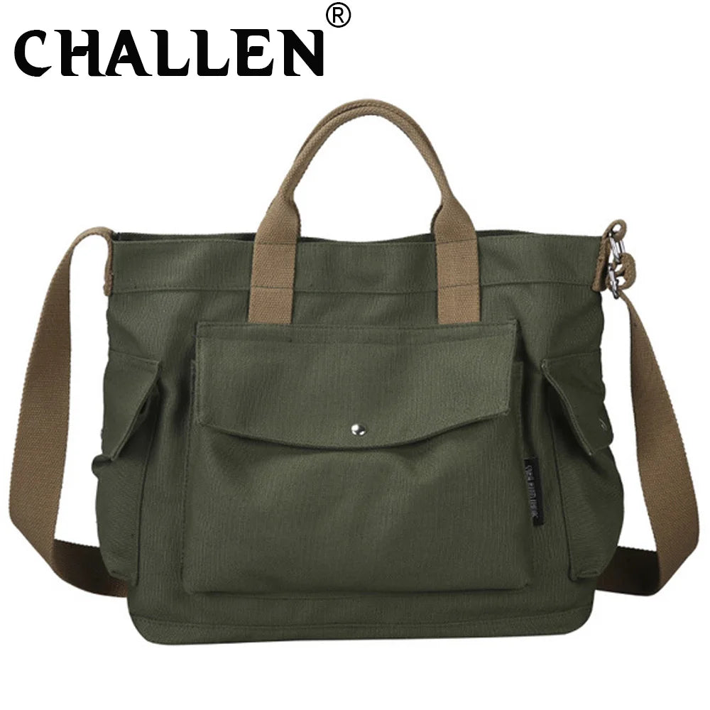Canvas Crossbody Shoulder Bag Tote Large Capacity Student Casual Tide