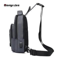 Men USB Charging Chest Pack Waterproof Shoulder Bag 2022 New