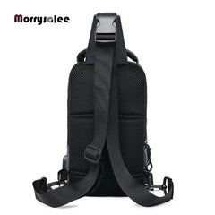 Men USB Charging Chest Pack Waterproof Shoulder Bag 2022 New