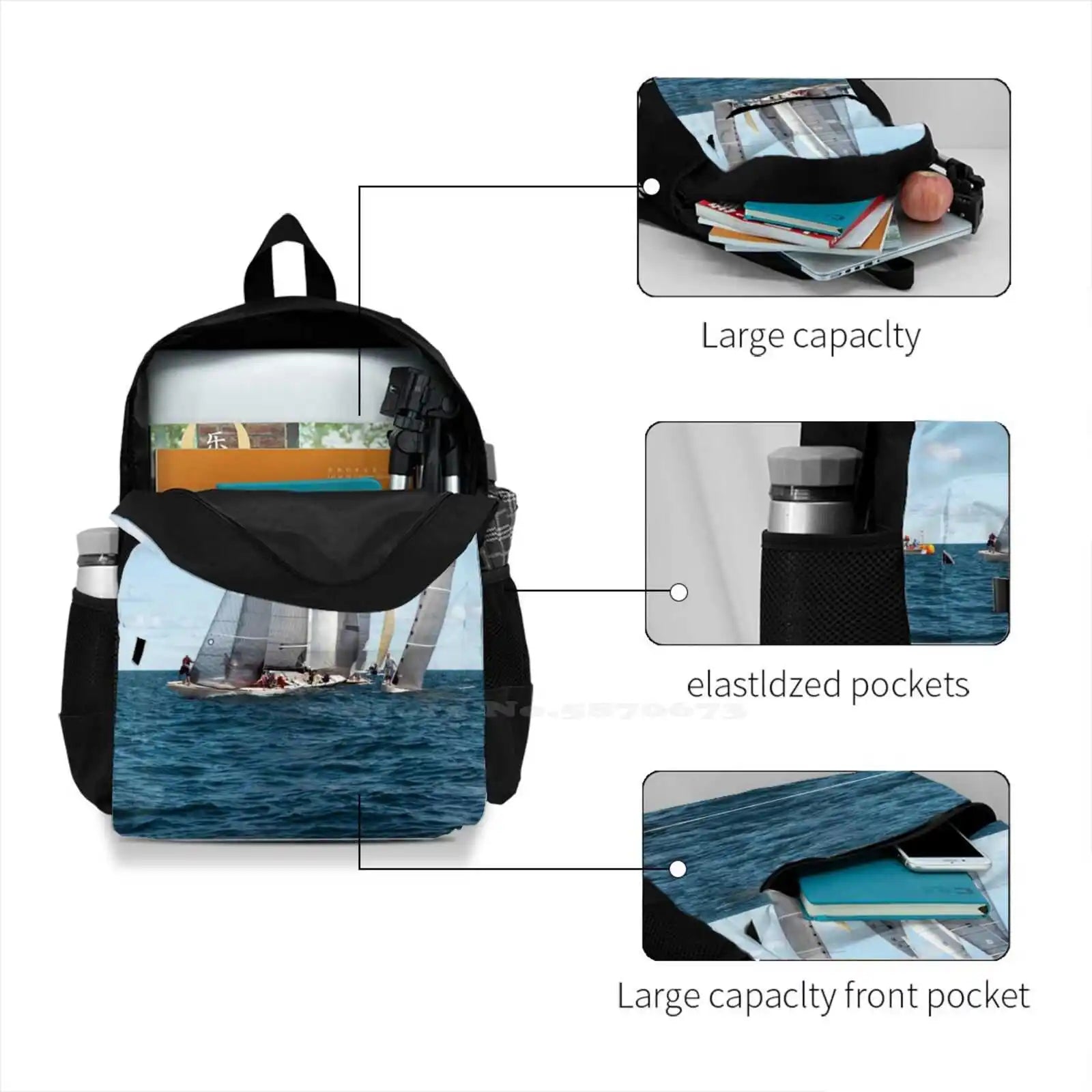 Sailing Regatta R Boats Backpack - Men Women Teenagers Girls Bags