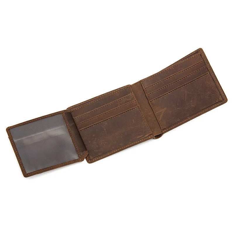 Crossten Genuine Leather Men Wallet Vintage Cowboy Style