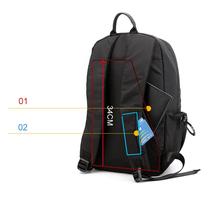 Crossten USB Charging Backpack Waterproof Travel Bag Light Fitness Anti Theft