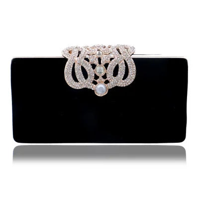 Crown Rhinestones Evening Bag Diamonds Clutch Wallet with Shoulder Chain