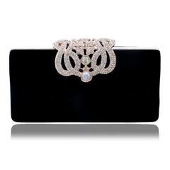 Crown Rhinestones Evening Bag Diamonds Clutch Wallet with Shoulder Chain