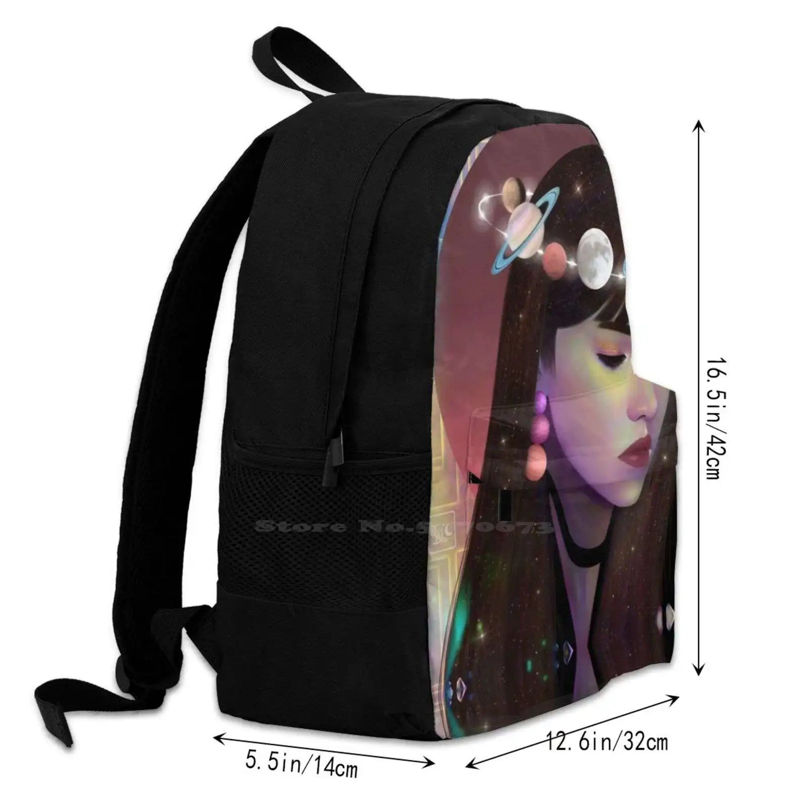 Crystalized Illusion School Bags For Teenage Girls Laptop Travel Bags Portrait I