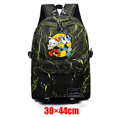 Cuphead Packsack Teenager Zipper Fabric Backpack Schoolbag Unisex