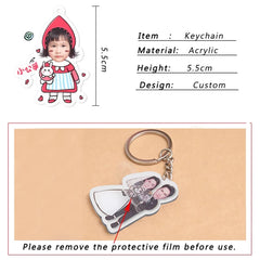 Acrylic Lover Photo Keychain Boyfriend Girlfriend Pendant Accessories