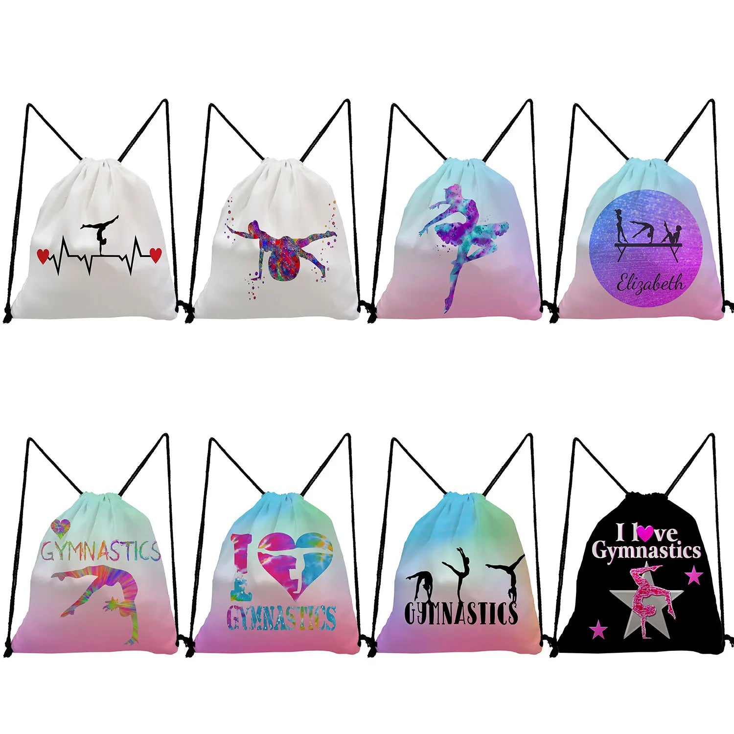 Girls Rhythmic Gymnastics Backpack Ballet Dancer Eco Shoe Bag