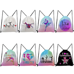 Girls Rhythmic Gymnastics Backpack Ballet Dancer Eco Shoe Bag