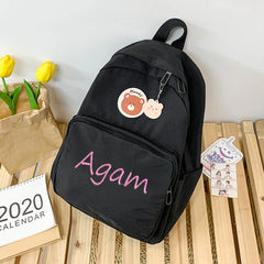 Personalized Name Women Cartoon Student Schoolbag Large Capacity Backpack