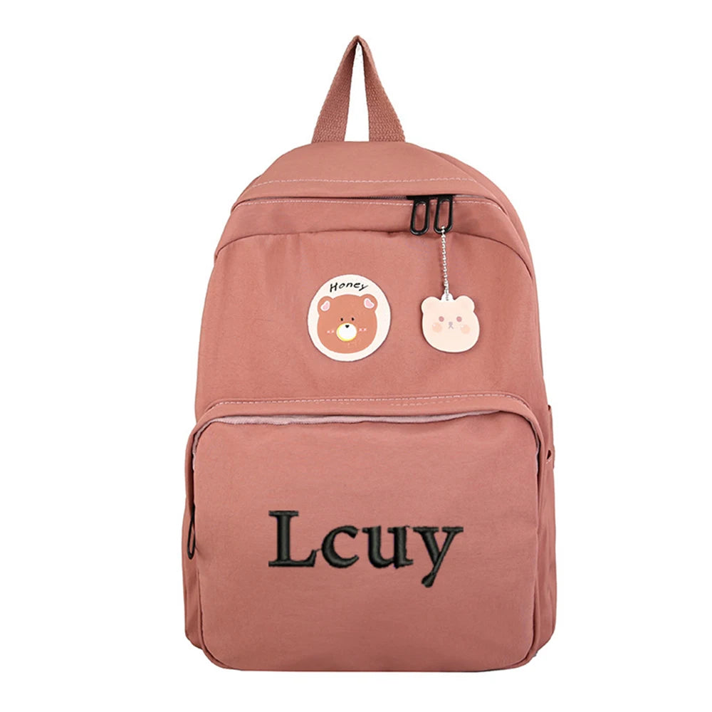 Personalized Name Women Cartoon Student Schoolbag Large Capacity Backpack