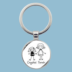 Family Photo Keychain Mom Dad Daughter Son Pet Trinket Backpack Accessories