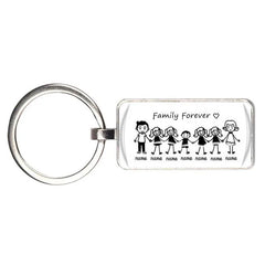 Family Photo Keychain Mom Dad Daughter Son Pet Trinket Backpack Accessories