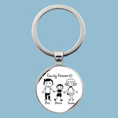 Family Photo Keychain Mom Dad Daughter Son Pet Trinket Backpack Accessories