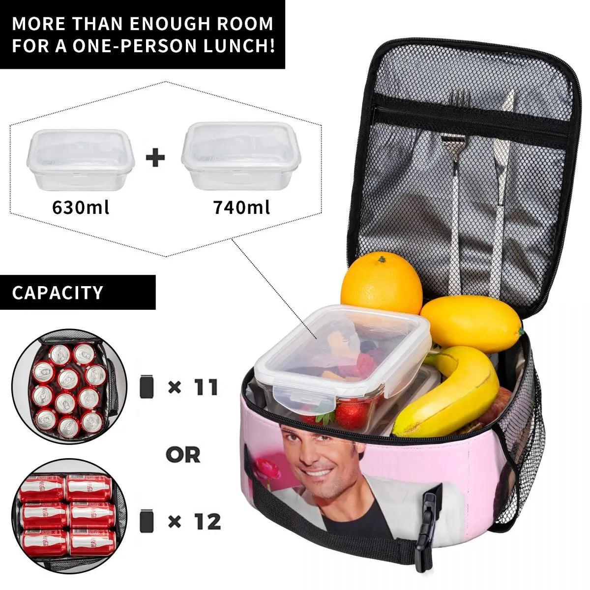 Chayanne Latin Pop Singer Lunch Bag Thermal Insulated Lunch Boxes