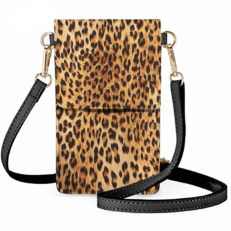 Leopard Pattern Phone Purse Mini Crossbody Bag