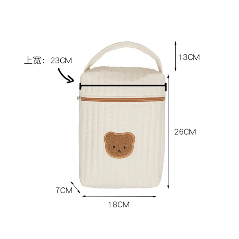 Embroidery Baby Diaper Bag for Mom Cotton Bear Mommy Bags Nappy Diapers