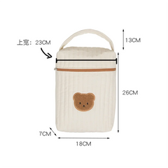 Embroidery Baby Diaper Bag for Mom Cotton Bear Mommy Bags Nappy Diapers