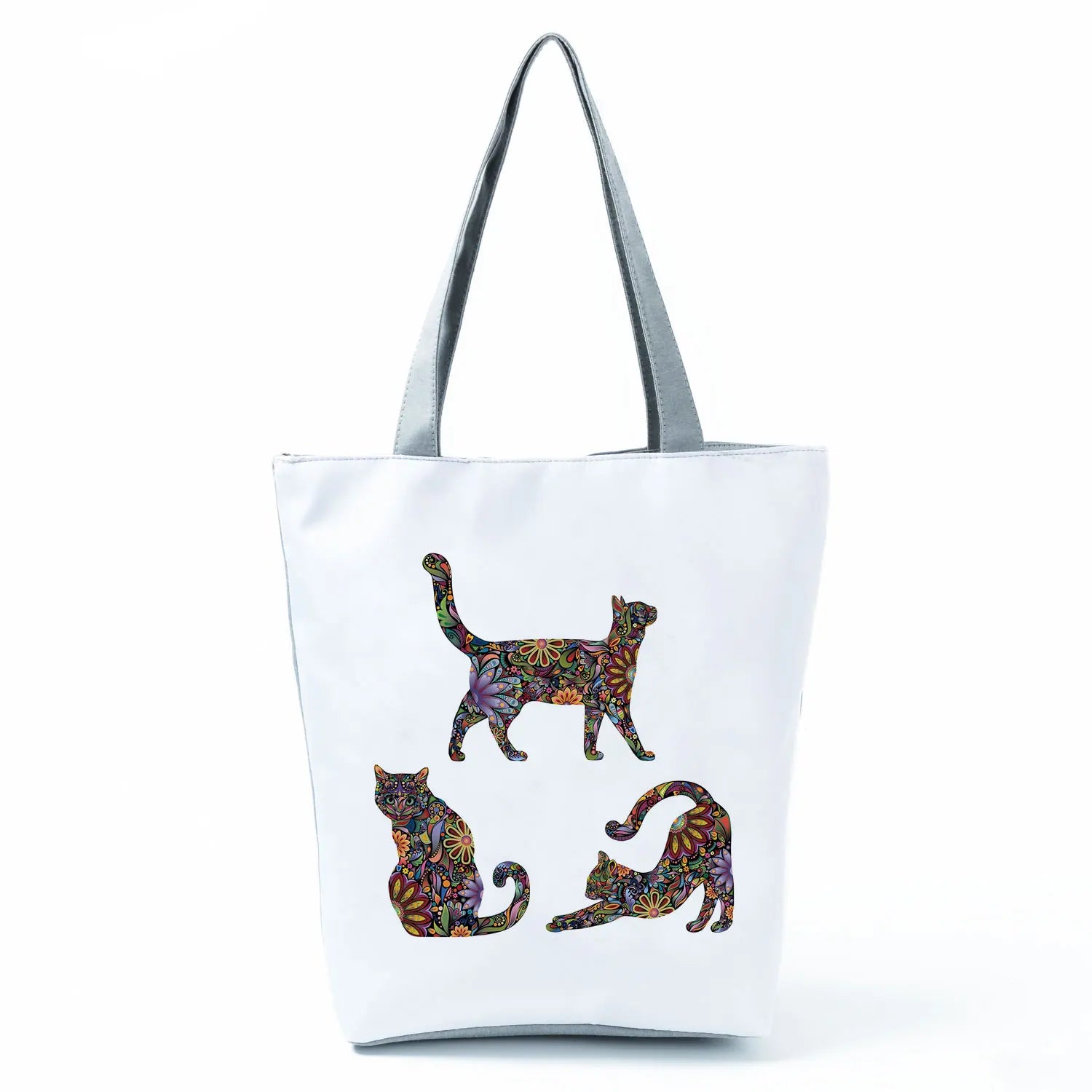 Floral Pet Print Women Tote Handbag Casual Travel Shoulder Bag