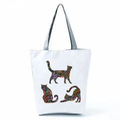 Floral Pet Print Women Tote Handbag Casual Travel Shoulder Bag