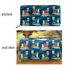 Christmas Dog Ladies Wallet Women Leather Purse Multifunction