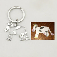 Kids Drawing Keychain Personalized Name Key Chain