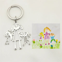 Kids Drawing Keychain Personalized Name Key Chain