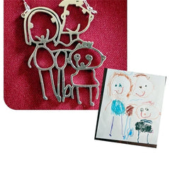 Kids Drawing Necklace Personalized Children Artwork Pendant