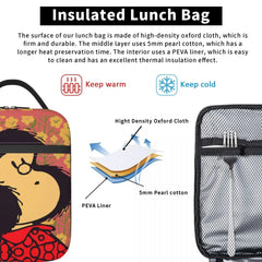 Mafalda And Flowers Insulated Lunch Bag for Kids School
