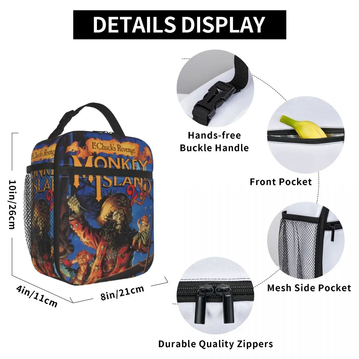 Monkey Island Lunch Bag Women Thermal Insulated Lunch Box for Adult Office