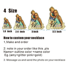 Personalized Photo Necklace Custom Picture Pendant Children Drawing Gift