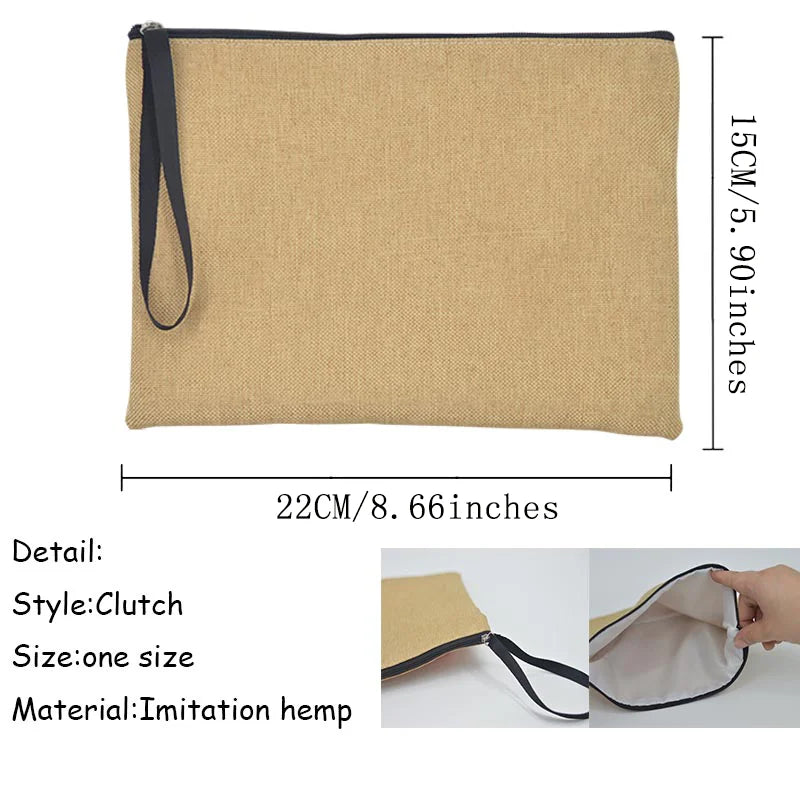 Personalised Butterfly Makeup Bag Linen Travel Clutch