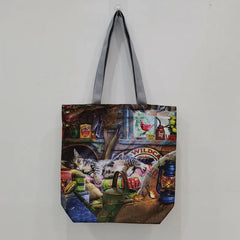 Oil Painting Cat Print Women Tote Bag for Shopping