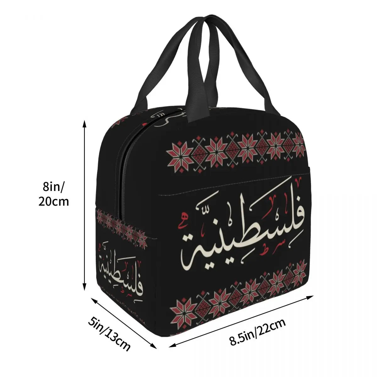Arabic Calligraphy Tatreez Lunch Bag Women Cooler Insulated Lunch Boxes