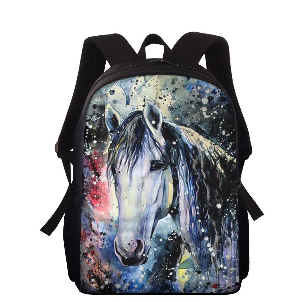 Animal Horse Pattern Schoolbag for Teens Students Travel Book Bag Backpack