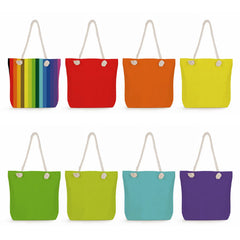 Pattern Travel Beach Bag Shopping Bag Thick Rope Solid Print Handbags