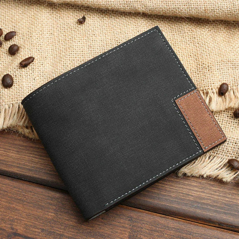 Engraved PU Leather Men's Bifold Wallet with Photo Inscription