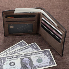 Engraved PU Leather Men's Bifold Wallet with Photo Inscription