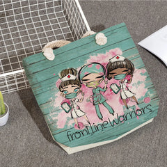 Custom Cartoon Shoulder Bag Eco Reusable Shopping Beach Handbag