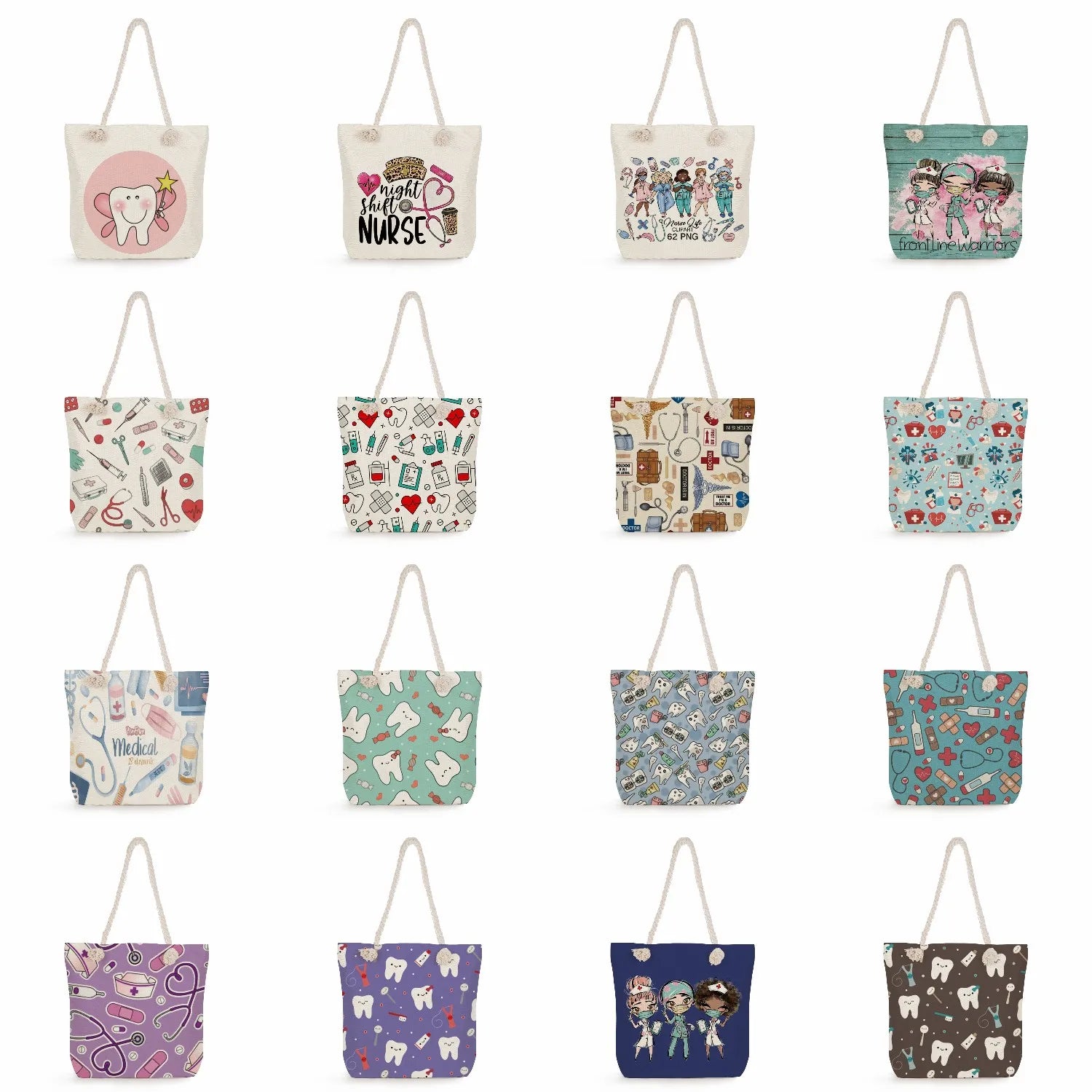 Custom Cartoon Shoulder Bag Eco Reusable Shopping Beach Handbag