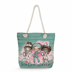 Custom Cartoon Shoulder Bag Eco Reusable Shopping Beach Handbag