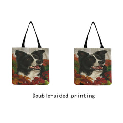 Portable Eco Friendly Cartoon Animal Dog Print Beach Tote Bag