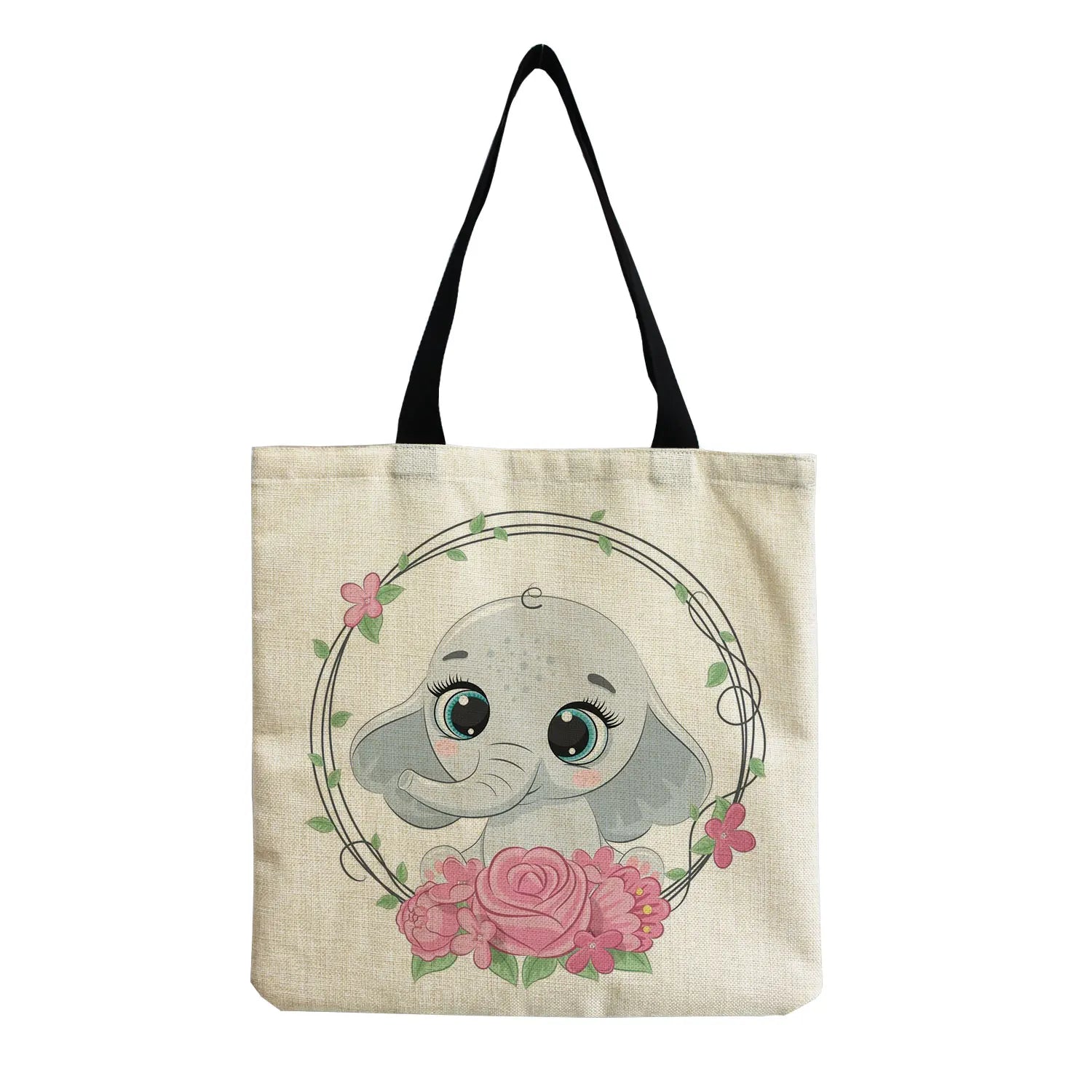 Elephant & Panda Print Shoulder Bag