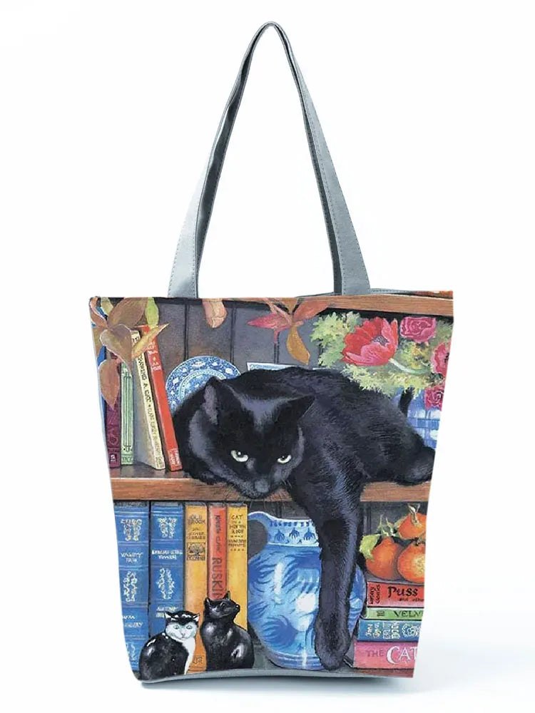Oil Paint Cat Painting Print Women's Tote Bag
