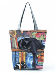 Oil Paint Cat Painting Print Women's Tote Bag