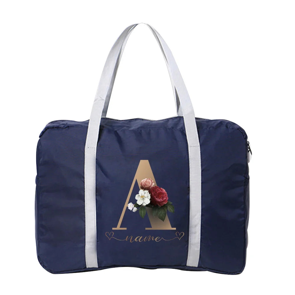 Personalized Name Travel Bag Women Handbags Luggage Foldable Organizer